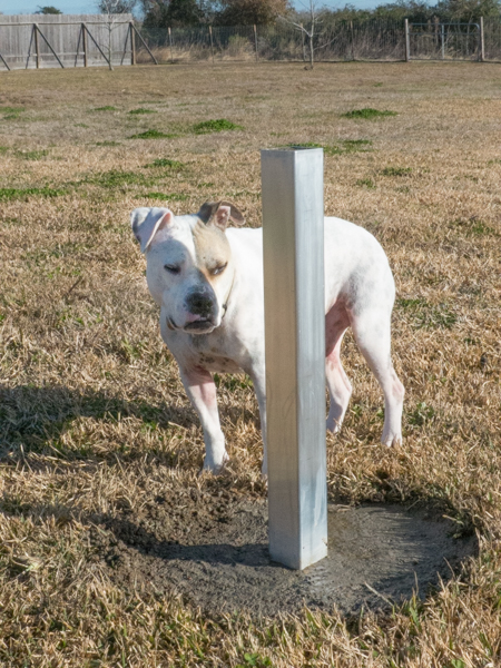 New K-Series ground stake in concrete.