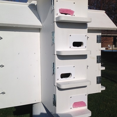 Close up of individual doors.