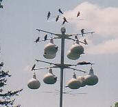 Shows top and bottom perches