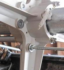 Underneath of bottom guord arm showing drop down perch